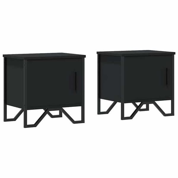 Nattabeller - EKSKLUSIV HUS - 2 dele - Sort - Spånplader - 2 skuffer - 40x30x40 cm Svart