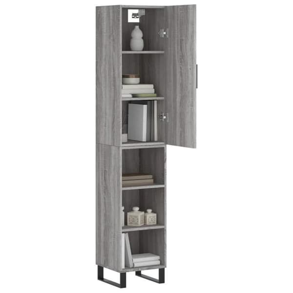 Maison Exclusive - Buffé hög Sonoma grå 34,5x34x180 cm Ingenjörsträ Sonoma grå