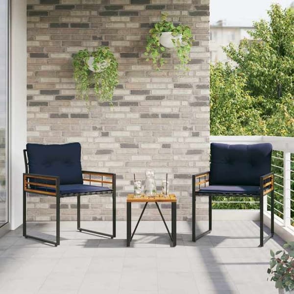 Maison Exclusive - 3 kpl ulkokalusteita, tummansininen