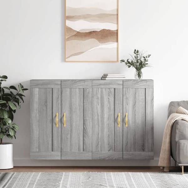 Maison Exclusive - Väggskåp 2 st sonoma grå ingenjörsträ Sonoma grå
