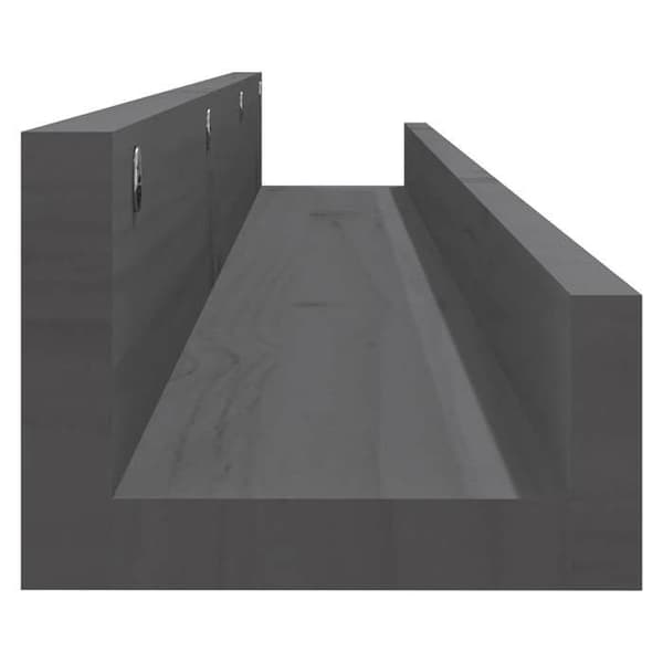 Maison Exclusive - Seinähyllyt 2 kpl Harmaa 110x12x9 cm Massiivipuu Grå