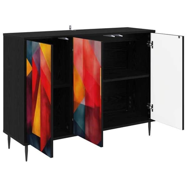 Maison Exclusive - Buffet HEESCH Sort eg 102 x 33 x 76 cm Ingeniørtræ