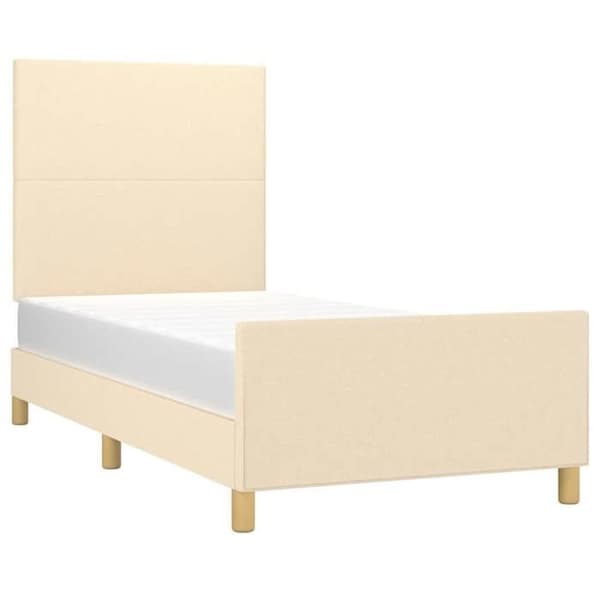 Maison Exclusive - Sengestel uden madras creme 90x190 cm stof