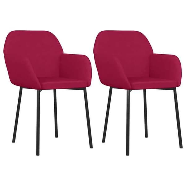Maison Exclusive - Matstolar set om 2 Röd vinröd Sammet