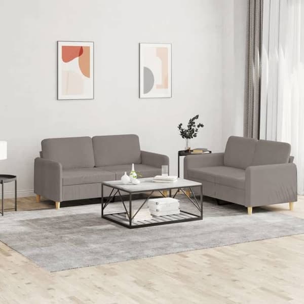 Maison Exclusive - Set med 2 soffor med kuddar Taupe Tyg