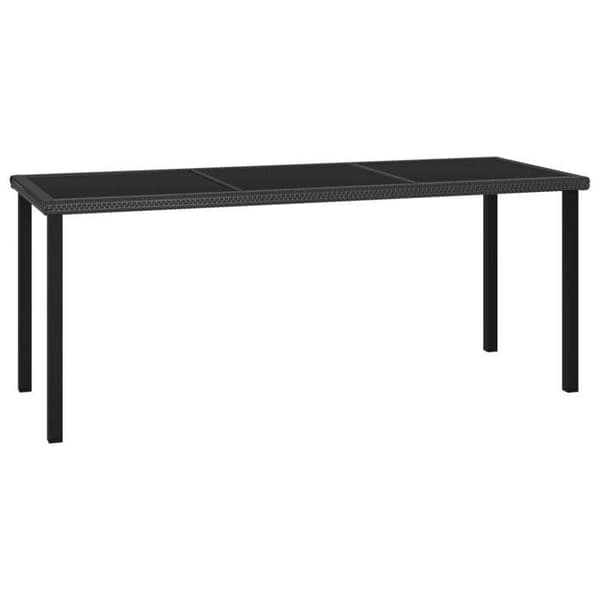 Maison Exclusive - Trädgårdsset 9 delar Flätad resin Svart Svart