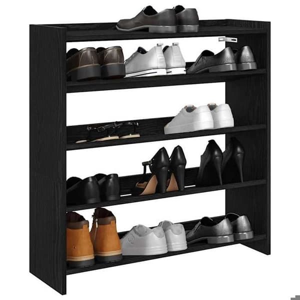 Maison Exclusive - Skohylde sort 80x25x81 cm ingeniørtræ
