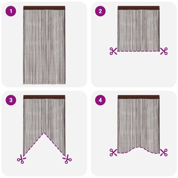 Gardiner i tråd - Eksklusivt hus - Brun - 100 x 250 cm - Polyester - Sæt af 2 brun