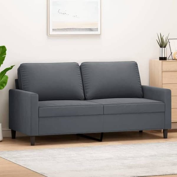 Divaani - MAISON EXCLUSIVE - 2 paikkaa 140 cm - Tummanharmaa sametti - Vankka metallirunko - Pehmeä istuin Mörkgrå