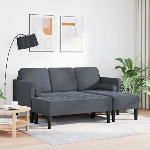 Maison Exclusive - 2-delars soffgrupp i mörkgrå polyester