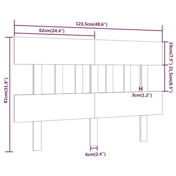 Maison Exclusive - Grå sänggavel 123,5x3x81 cm Massivt furu Grå