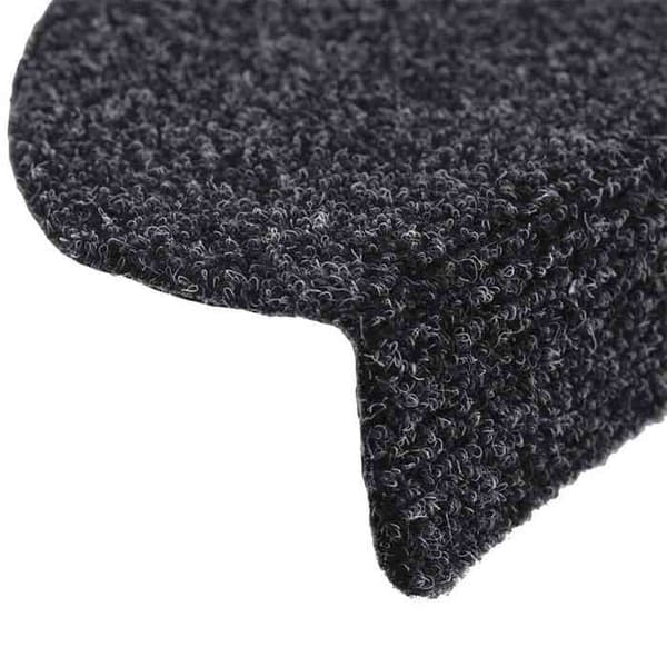 Maison Exclusive - Selvklæbende trappetæpper 5 stk. 56 x 17 x 3 cm Sort Halvrund Svart