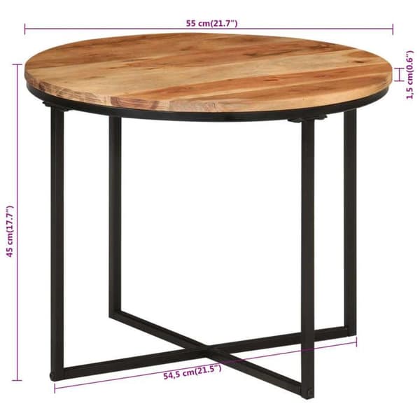 Maison Exclusive - Sofabord 55x55x45 cm massiv akacietræ og jern