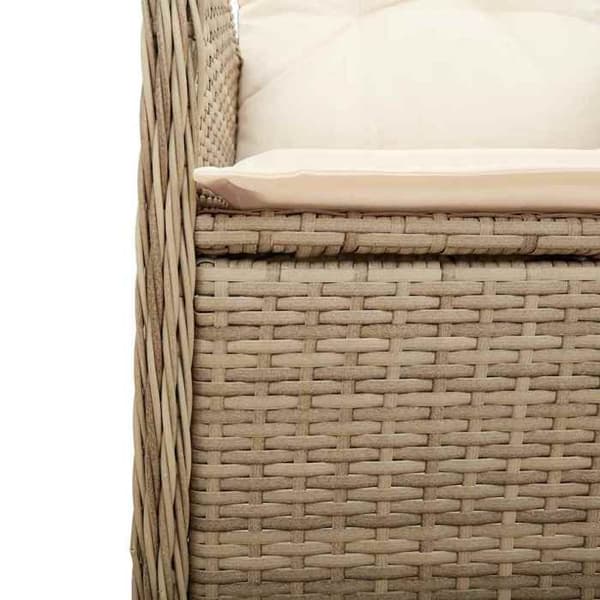 Maison Exclusive - 9-delars trädgårdsbistro-set med beige kuddar i polyrotting