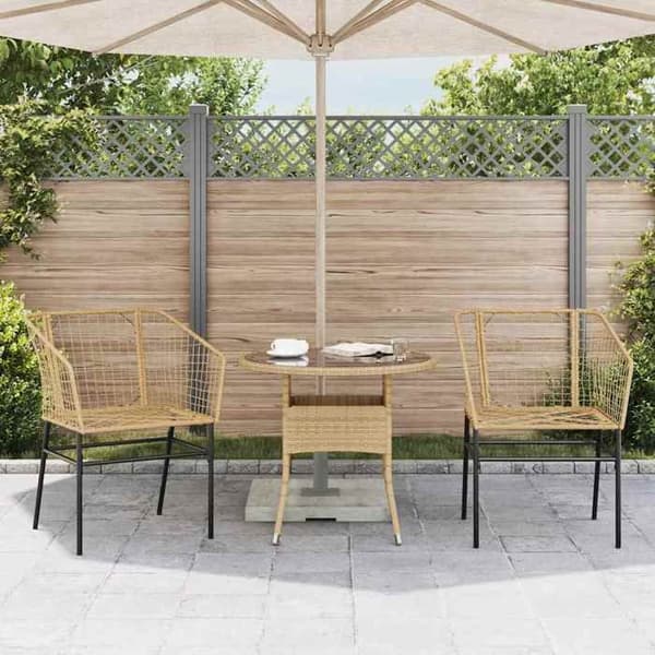 Maison Exclusive - Trädgårdsstolar set om 2 bruna i flätad resin