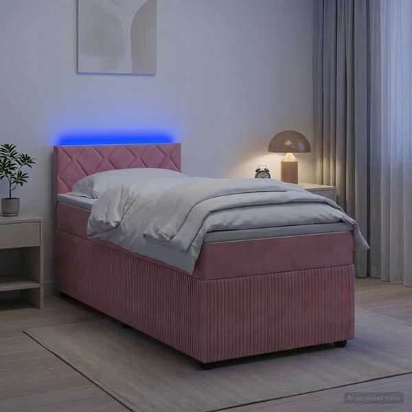 Maison Exclusive - Boxspring-sänky Rose patjalla 100 x 200 cm Sametti