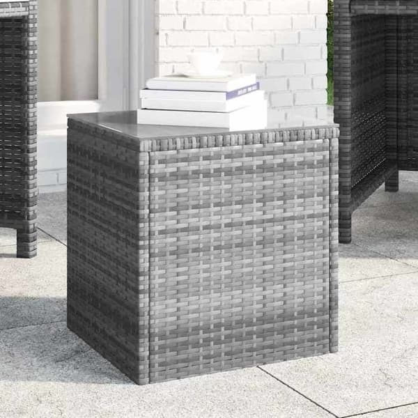 Maison Exclusive - Grå sidebord 40x37x40,5 cm poly rattan og hærdet glas grå