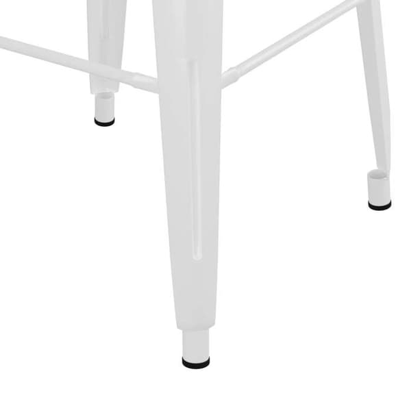 Maison Exclusive - Stapelbara barstolar set om 2 vit Metall Matt vit