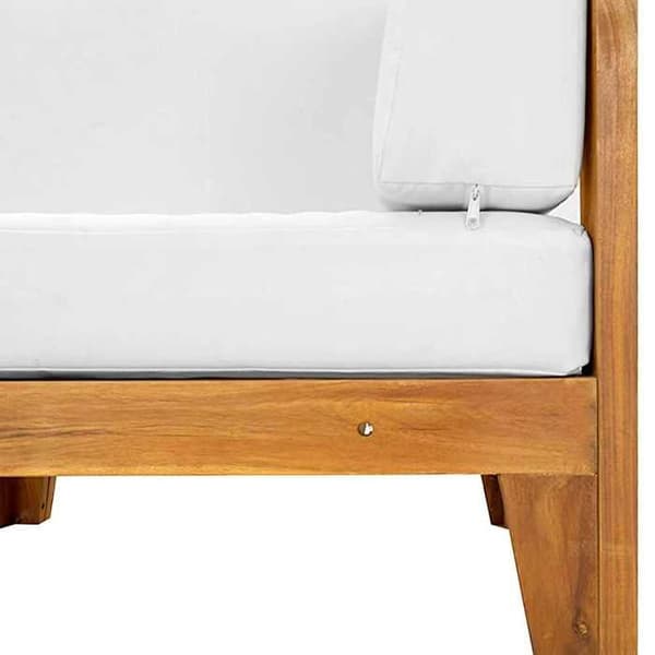 Maison Exclusive - Trädgårdsmöbler 2 delar med kuddar i solid akaciaträ Bruten vit (kuddar)