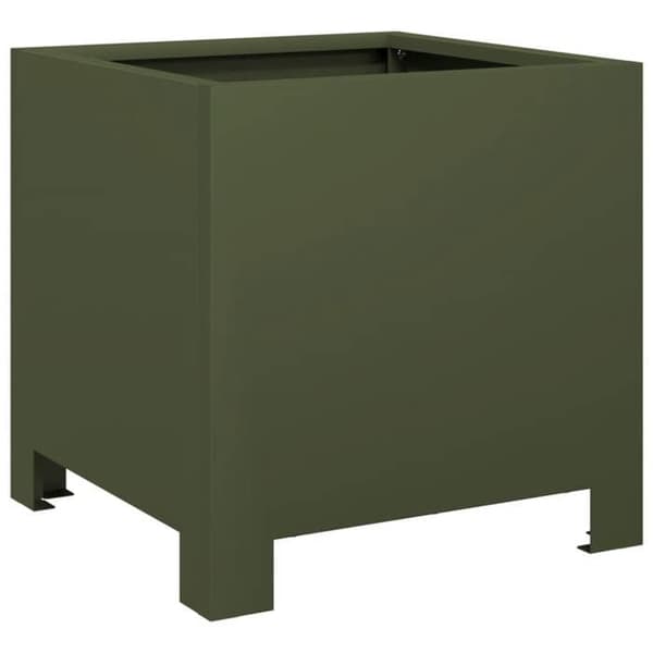 Maison Exclusive - Olivengrøn plantekasse 30x30x30 cm stål