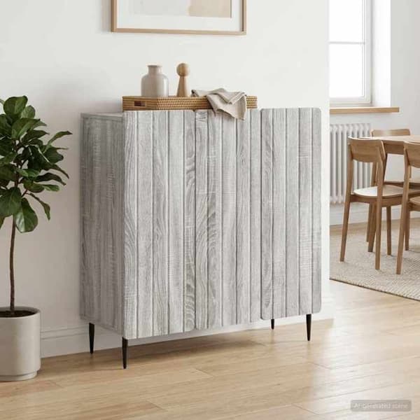 Maison Exclusive - Buffé Sonoma grå 89 x 34,5 x 82 cm Ingenjörsträ