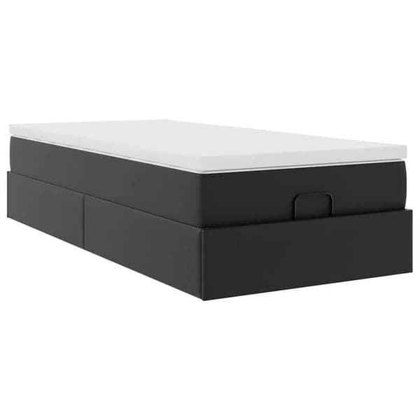 Maison Exclusive - Ottoman sengestel med sort 100x200 cm kunstlæder svart vit