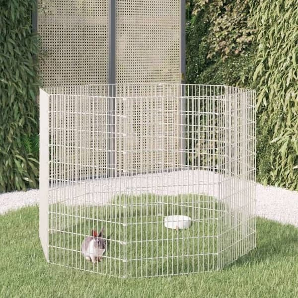 Maison Exclusive - Inhägnad för husdjur med 8 paneler 54 x 100 cm Galvaniserat stål Pengar