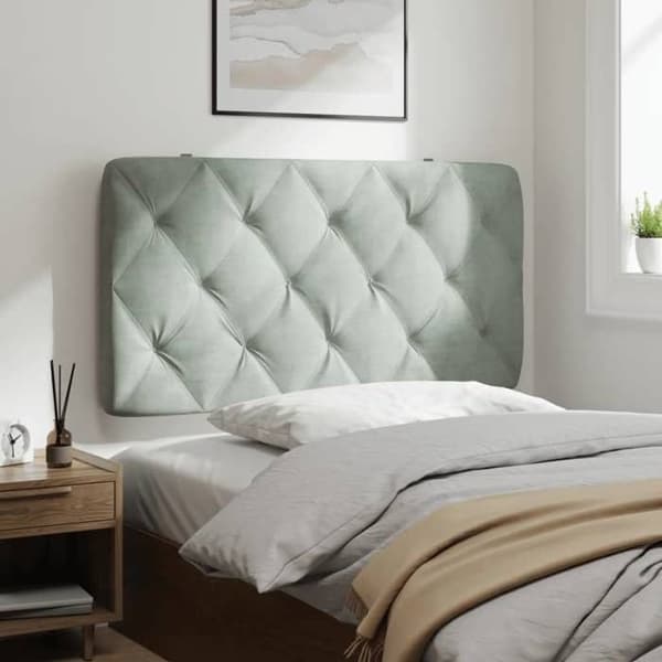 Maison Exclusive - Pude til sengegavl lys grå 100 cm velour