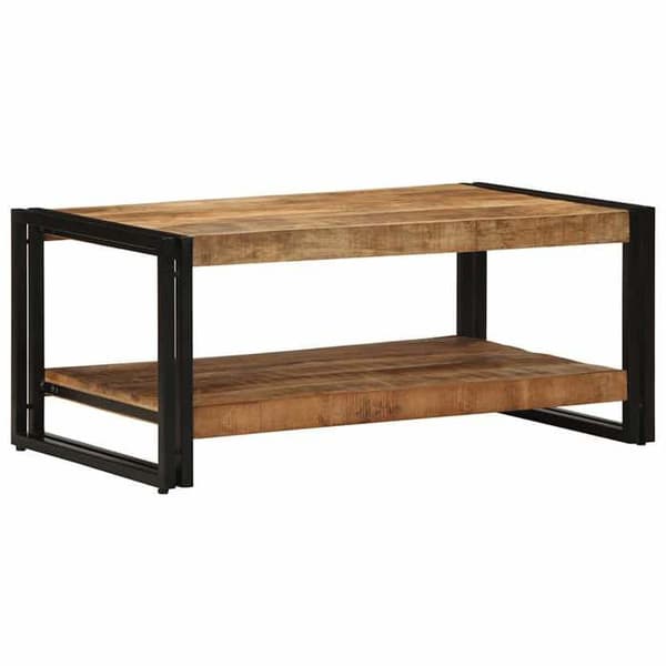Bord - EKSKLUSIV HUS - 90 x 50 x 38 cm - Massivt mangotræ - Jernramme - Rektangulær