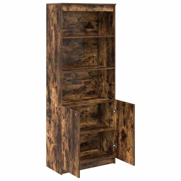 Maison Exclusive - Buffé hög ek rökt 70x35x180 cm ingenjörsträ