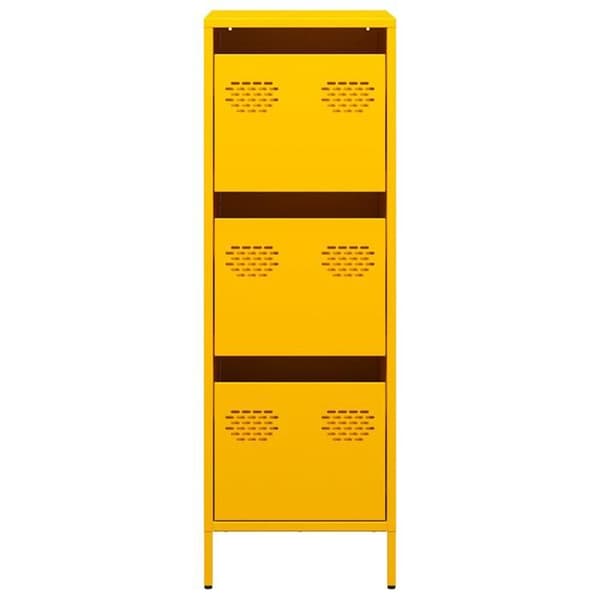 Maison Exclusive - Korkea sinappi keltainen buffet 39x35x103,5 cm teräs