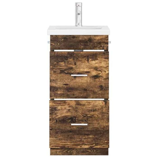 Maison Exclusive - Badeværelsesmøbel med vask Røget eg 42 x 40 x 84,5 cm