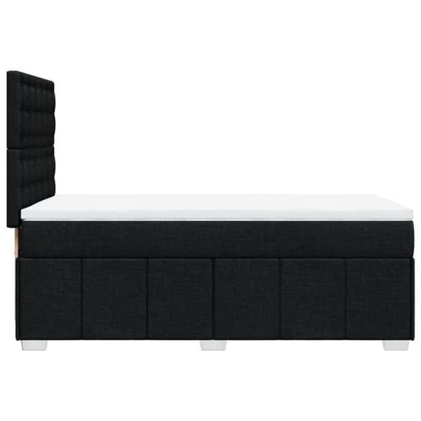 Maison Exclusive - Sengebund med lameller og madras Sort 100x200 cm Stof