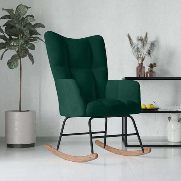 Maison Exclusive - Mörkgrön Velour Gungstol Mörkgrön