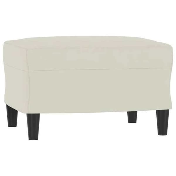 Maison Exclusive - 3-sitssoffa med fotpall Creme 180 cm Sammet Grädde