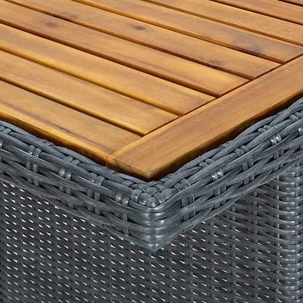 Maison Exclusive - Trädgårdsbord Mörkgrå Flätad resin och akaciaträ Mörkgrå