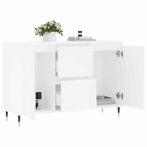 Maison Exclusive - Buffé vit 101,5x35x70 cm ingenjörsträ