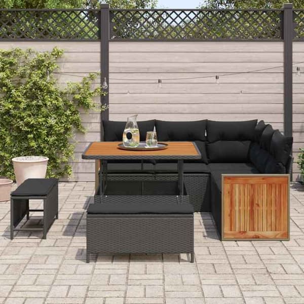Maison Exclusive - 8 hengen puutarhakalustesarja 8 kpl Musta