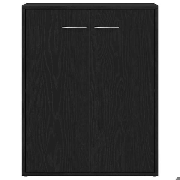 Maison Exclusive - Buffet i sort egetræ 60x30x75 cm ingeniørtræ