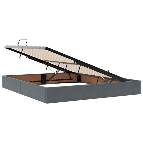 Maison Exclusive - LED opbevaringsseng med madras Mørkegrå 160 x 200 cm Mörkgrå
