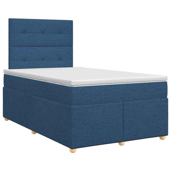 Maison Exclusive - Boxspring säng med madrass Blå 120 x 190 cm Tyg Blå
