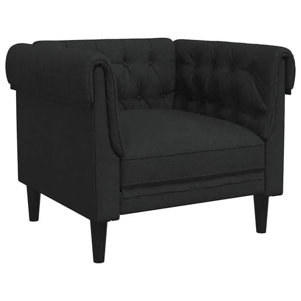 Maison Exclusive - Musta Chesterfield-tuoli kankaasta
