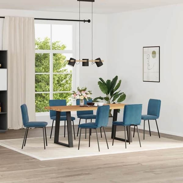 Maison Exclusive - Ruokatuolit 6 kpl sininen sametti Blå
