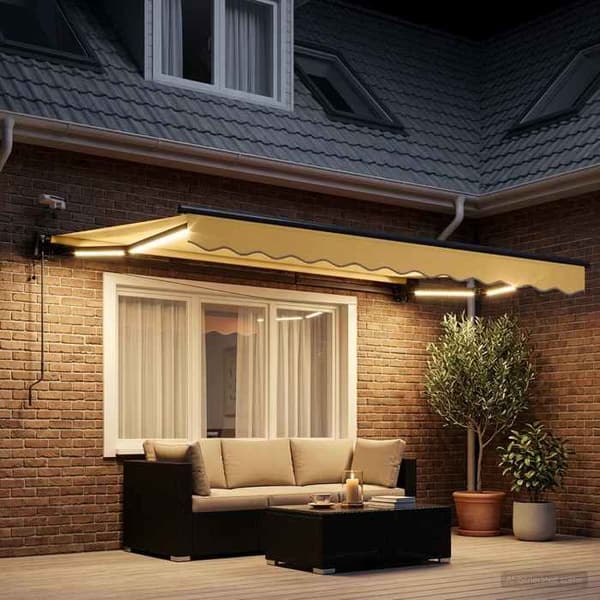 Maison Exclusive - Elektrisk utdragbar markis Sand 5 x 3 m