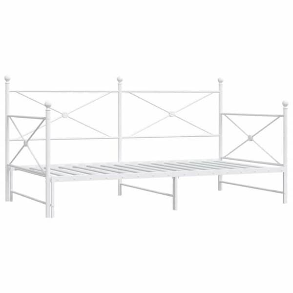 Sofa - EKSKLUSIV HUS - Sofa med udtræksseng - Stål - Hvid - 100x190 cm Vit