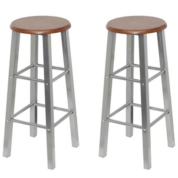 Maison Exclusive - Barstolar set om 4 silver och brunt MDF Silver och brunt