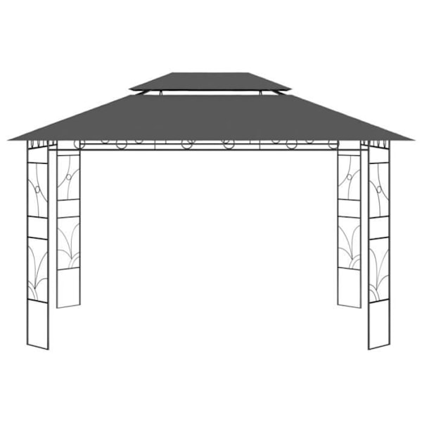 Belvedere 4x3x2,7 m Antrasiitti 160 g/m²270 [cm] Antracit