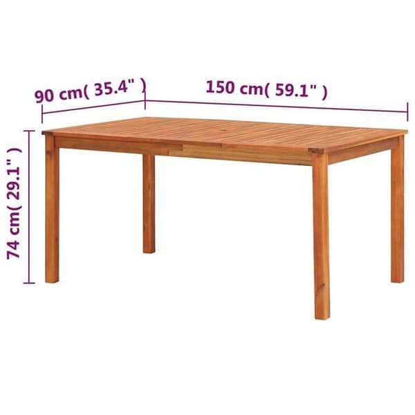 Havemøbel - EKSKLUSIV HUS - 150 x 90 x 74 cm - Massiv akacie - Rektangulær - Nem at samle