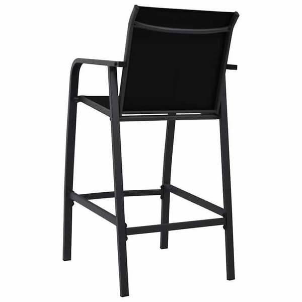 Maison Exclusive - Trädgårdsbarstolar set om 4 Svart Textilène