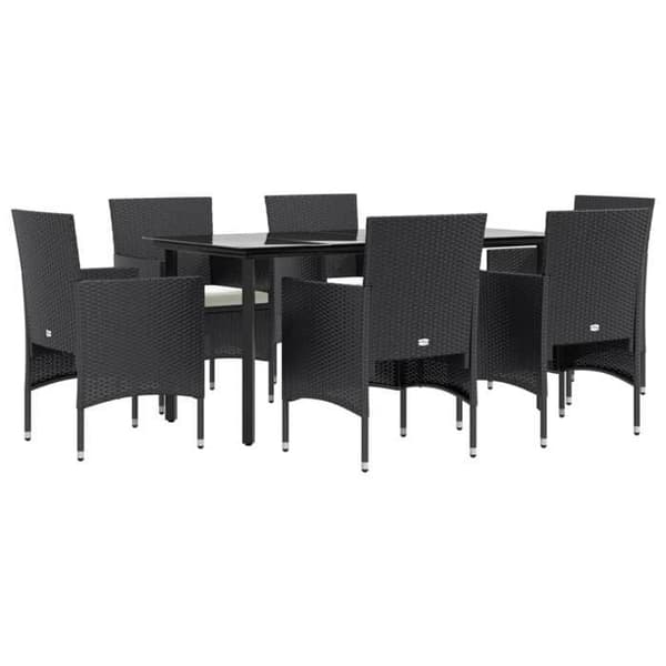 Maison Exclusive - Havemøbler sæt med puder 7 stk Sort Svart